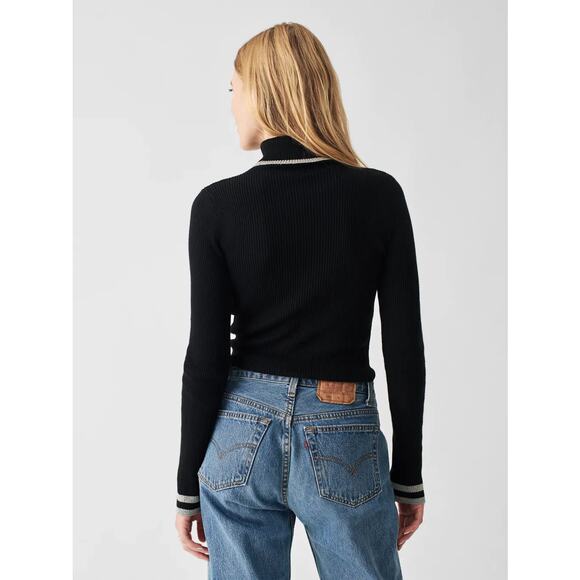 Faherty Mikki Turtleneck Sweater in Black      Size: M - Picture 2 of 6